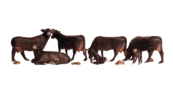 Woodland Scenics A1955 HO Scale Figures - Black Angus Cows 1 Woodland Scenics A1955 HO Scale Figures - Black Angus Cows