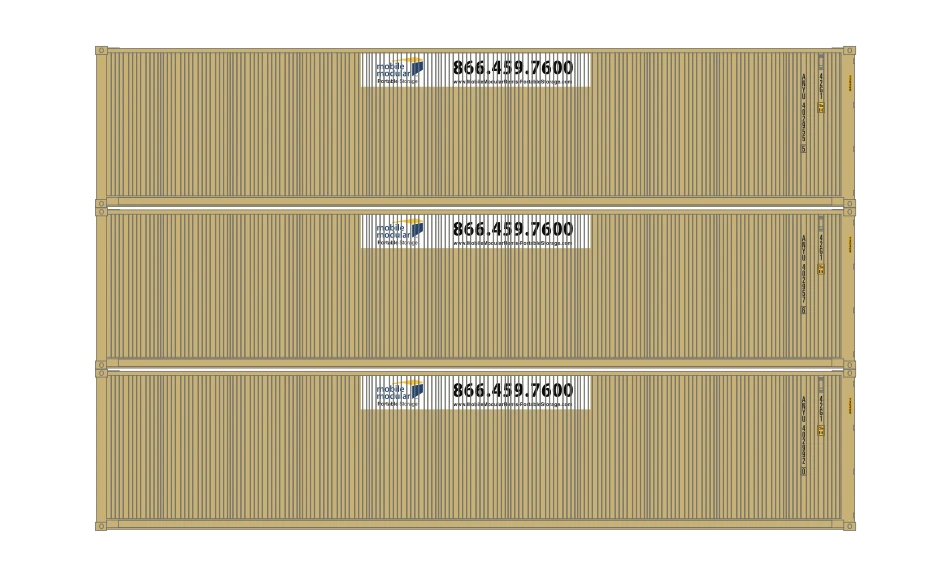 Athearn 16390 HO Scale 40' Low Cube Container Mobile Modular 3 Pack #2 1 Athearn 16390 HO Scale 40' Low Cube Container Mobile Modular 3 Pack #2
