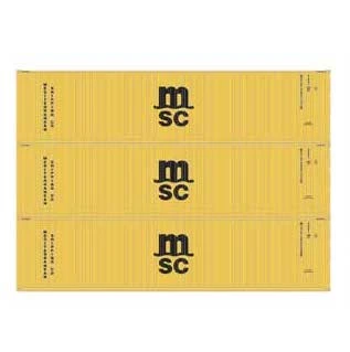 Athearn 17442 N Scale 40' High Cube Container Mediterranean Shipping MSC 3 Pack #1 1 Athearn 17442 N Scale 40' High Cube Container Mediterranean Shipping MSC 3 Pack #1