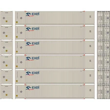 Athearn 18047 N Scale 53' CIMC Intermodal Container Exel EXLU 6 Pack #2 2 Athearn 18047 N Scale 53' CIMC Intermodal Container Exel EXLU 6 Pack #2 - Image 2