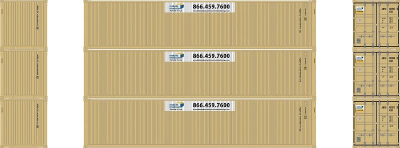 Athearn 20107 N Scale 40' Low Cube Container Mobile Modular ANYU 3 Pack #2 2 Athearn 20107 N Scale 40' Low Cube Container Mobile Modular ANYU 3 Pack #2 - Image 2