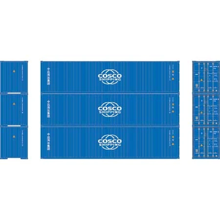 Athearn 27040 HO Scale 40' High Cube Container Cosco Shipping 3 Pack 2 Athearn 27040 HO Scale 40' High Cube Container Cosco Shipping 3 Pack - Image 2