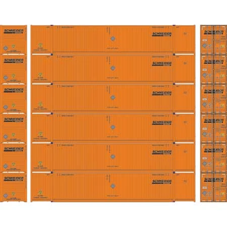 Athearn 28523 HO Scale 53' CIMC Intermodal Container Schneider SNLU 6 Pack #1 2 Athearn 28523 HO Scale 53' CIMC Intermodal Container Schneider SNLU 6 Pack #1 - Image 2