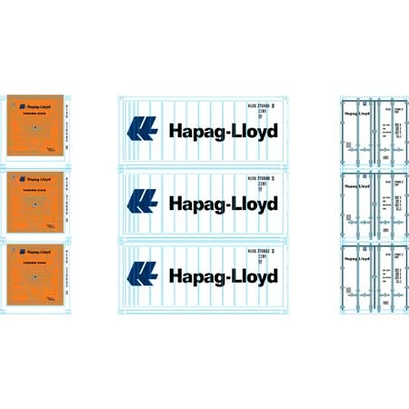 Athearn 28888 HO Scale 20' Intermodal Reefer Container Hapa-Llyod HLXU 3-Pack 1 Athearn 28888 HO Scale 20' Intermodal Reefer Container Hapa-Llyod HLXU 3-Pack