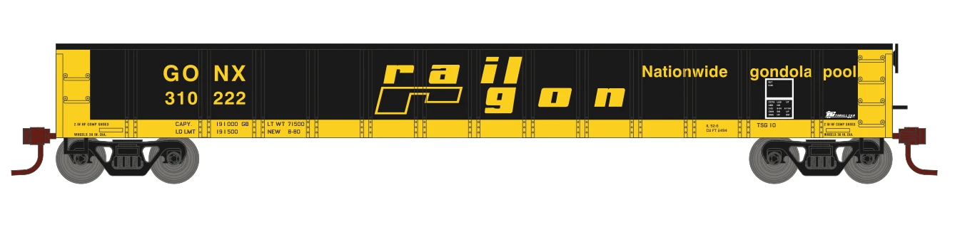 Athearn 6620 N Scale 52' Mill Gondola Railgon GONX 3 Pack 1 Athearn 6620 N Scale 52' Mill Gondola Railgon GONX 3 Pack