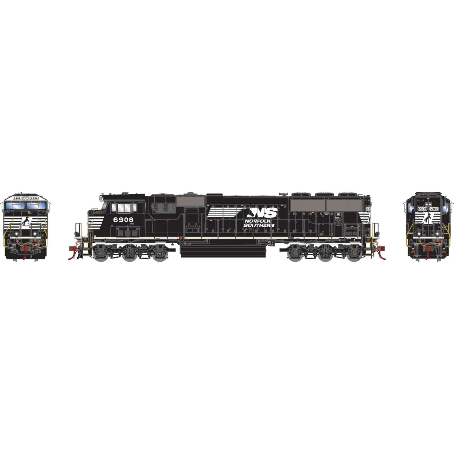 Athearn G65290 HO Scale SD60E Norfolk Southern NS 6908 DCC & Sound 2 Athearn G65290 HO Scale SD60E Norfolk Southern NS 6908 DCC & Sound - Image 2