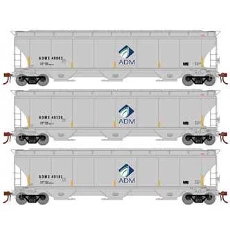 Athearn Genesis G89984 HO Scale Trinity 3 Bay Covered Hopper ADMX 3 Pack #1 1 Athearn Genesis G89984 HO Scale Trinity 3 Bay Covered Hopper ADMX 3 Pack #1