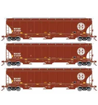 Athearn Genesis G90005 HO Scale Trinity 3 Bay Covered Hopper BNSF "Circle/Cross" 3 Pack #1 1 Athearn Genesis G90005 HO Scale Trinity 3 Bay Covered Hopper BNSF "Circle/Cross" 3 Pack #1