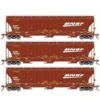 Athearn Genesis G90009 HO Scale Trinity 3 Bay Covered Hopper BNSF "Wedge/Swoosh" 3 Pack #1