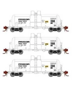 Athearn Genesis GN15324 N Scale 13,000 Gallon Acid Tank Car Procor "White" PROX 3 Pack