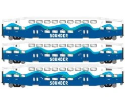 Athearn RTR 28590 N Scale Bombardier Coach Car Sounder SDRX 3 Pack