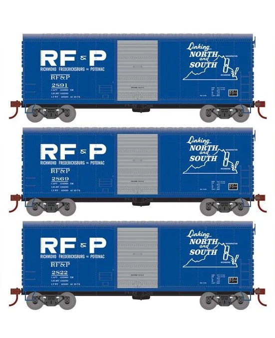Athearn RTR 67977 HO Scale 40' Modernized Boxcar RF&P 3 Pack 1 Athearn RTR 67977 HO Scale 40' Modernized Boxcar RF&P 3 Pack