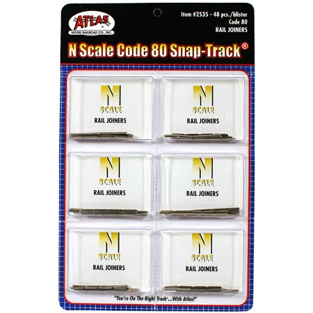 Atlas 2535 N Scale Code 80 Track Rail Joiners 1 Atlas 2535 N Scale Code 80 Track Rail Joiners