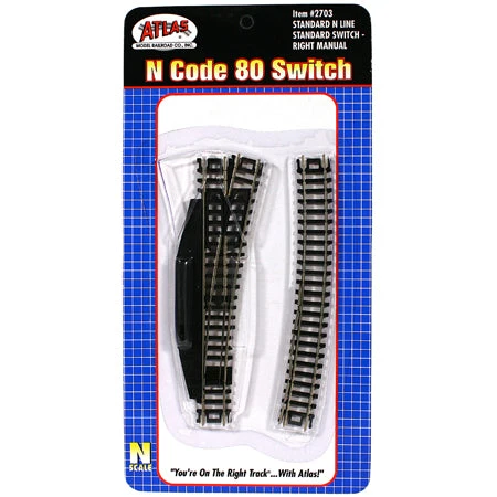 Atlas 2703 N Scale Code 80 Manual Right Hand Switch 2 Atlas 2703 N Scale Code 80 Manual Right Hand Switch - Image 2