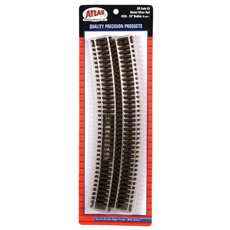 Atlas 536 HO Scale Code 83 24" Radius Curve Track (6-Pack) 1 Atlas 536 HO Scale Code 83 24" Radius Curve Track (6-Pack)