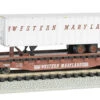 Bachmann 16756 N Scale 52'6" Flatcarwith Trailer Western Maryland WM 7020