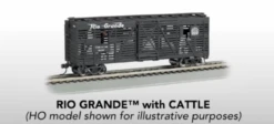 Bachmann 19753 N Scale 40' Annimated Stock Car Rio Grande D&RGW With Cattle