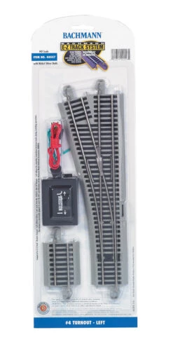 Bachmann 44557 HO Scale E-Z Track #4 Left Hand Turnout
