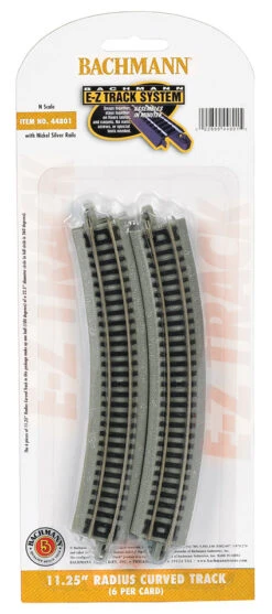 Bachmann 44801 N Scale E-Z Track 11-1/4" Radius Curve (6)