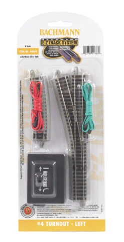 Bachmann 44863 N Scale E-Z Track #4 Left Hand Turnout