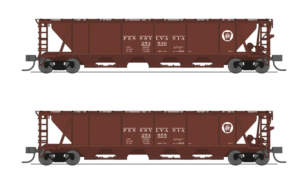 Broadway Limited Imports 7250 N Scale H32 Covered Hopper Pennsylvania 2 Pack 1 Broadway Limited Imports 7250 N Scale H32 Covered Hopper Pennsylvania 2 Pack