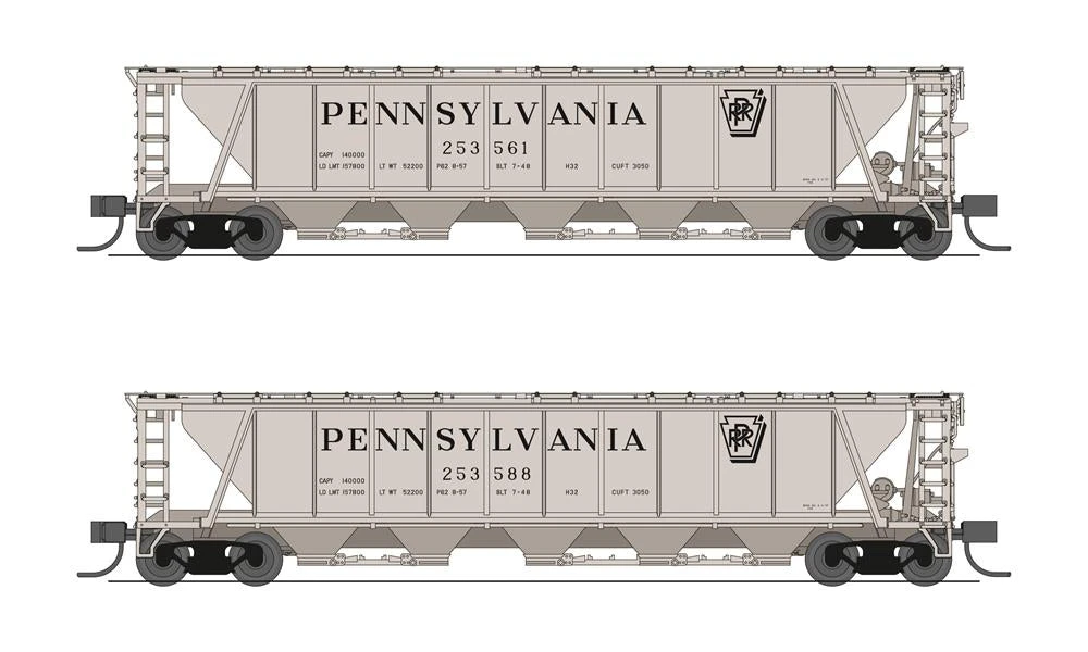 Broadway Limited Imports 7252 N Scale H32 Covered Hopper Pennsylvania 2 Pack 1 Broadway Limited Imports 7252 N Scale H32 Covered Hopper Pennsylvania 2 Pack