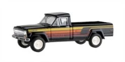 Brekina 19811 HO Scale 1968 Jeep Gladiator B Hancho Edition Black/Orange/Red