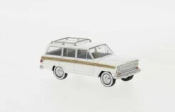Brekina 19870 HO Scale 1967 Jeep Wagoneer Woodgrain And White