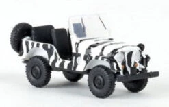 Brekina 58903 HO Scale (1:87) Jeep With Safari Zebra Stripes