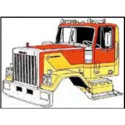 Brekina 85778 HO Scale 1980 GMC General Tractor/Semi Orange And Gold