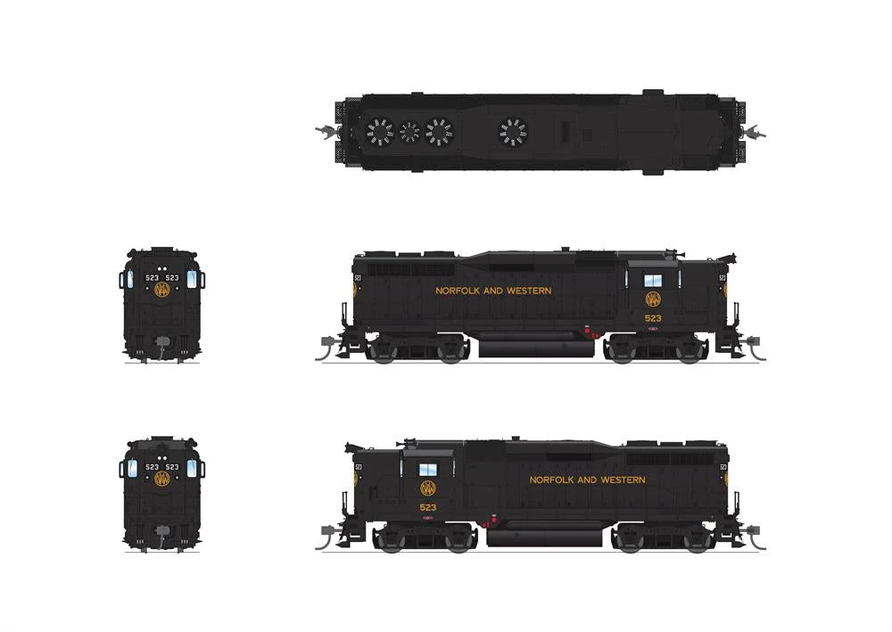 Broadway Limited BLI 7573 HO Scale EMD GP30 Norfolk & Western "As-Delivered"N&W 525 Paragon4 2 Broadway Limited BLI 7573 HO Scale EMD GP30 Norfolk & Western "As-Delivered"N&W 525 Paragon4 - Image 2