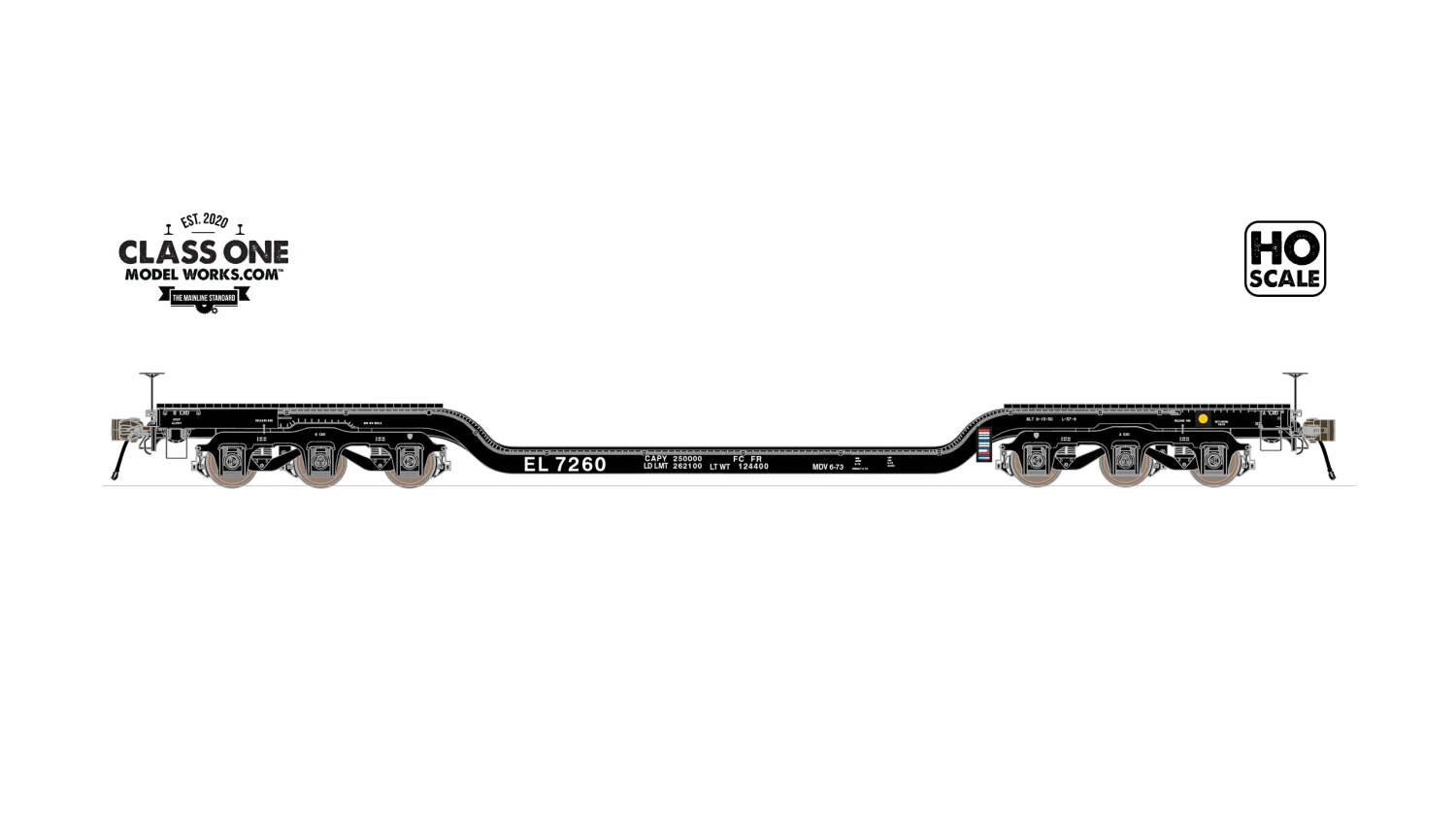 Class One Model Works FC00209 HO Scale GSC Heavy Duty Flatcar "Wood Deck" Erie Lackawanna EL 7260 1 Class One Model Works FC00209 HO Scale GSC Heavy Duty Flatcar "Wood Deck" Erie Lackawanna EL 7260