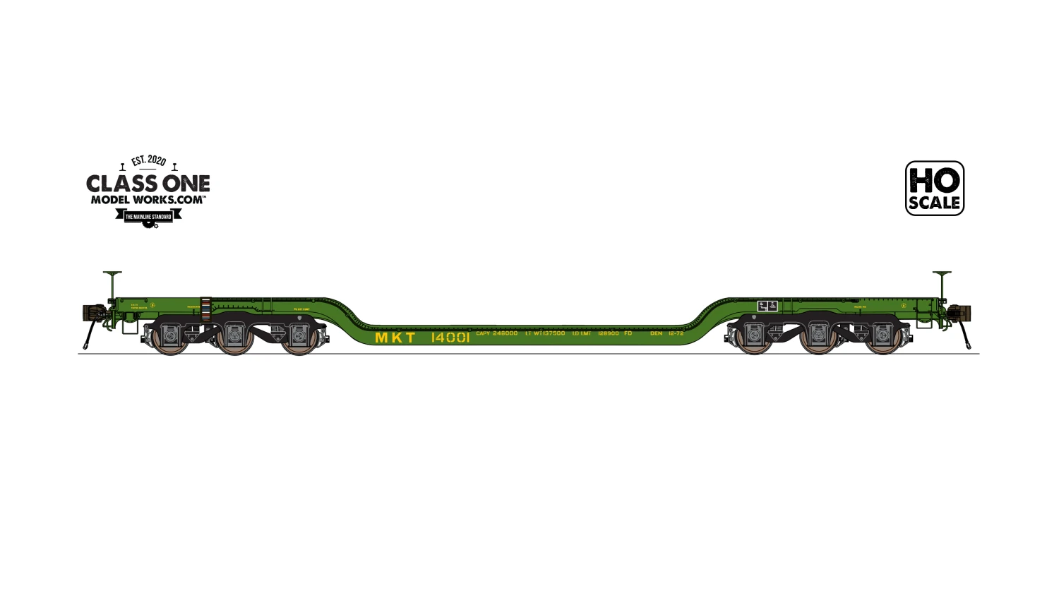 Class One Model Works FC00212 HO Scale GSC Heavy Duty Flatcar "Grate Deck" MKT 14001 1 Class One Model Works FC00212 HO Scale GSC Heavy Duty Flatcar "Grate Deck" MKT 14001