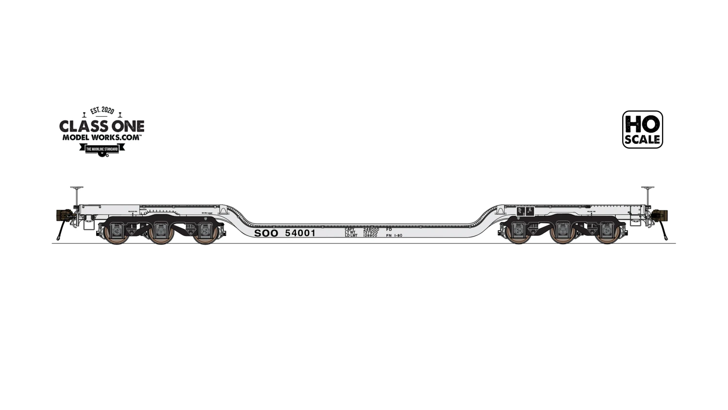 Class One Model Works FC00216 HO Scale GSC Heavy Duty Flatcar "Grate Deck" SOO Line 54001 1 Class One Model Works FC00216 HO Scale GSC Heavy Duty Flatcar "Grate Deck" SOO Line 54001