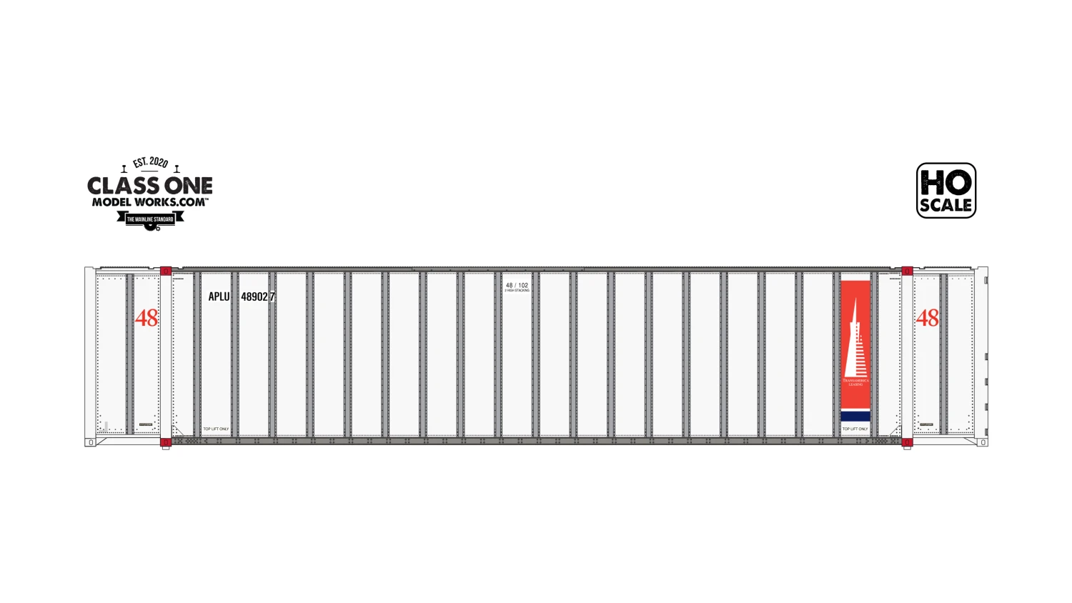 Class One Model Works HO Scale Hyundai 48' Container Transamerica APLU 489027 / 489049 2-Pack #1 1 Class One Model Works HO Scale Hyundai 48' Container Transamerica APLU 489027 / 489049 2-Pack #1