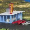 Bachmann 45709 N Scale Drive-In Hambuger Stand Assembled