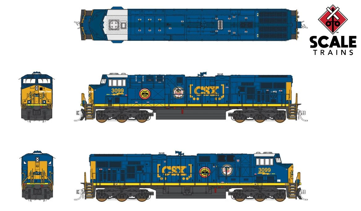 Fox Valley Models 10018 N Scale ES44AH "Saftey Train" CSX 3099 DCC LokSound 2 Fox Valley Models 10018 N Scale ES44AH "Saftey Train" CSX 3099 DCC LokSound - Image 2