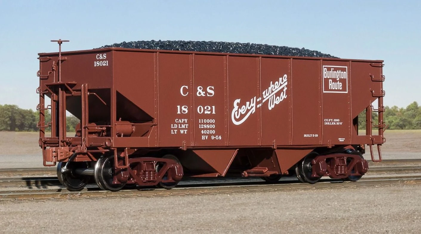 Fox Valley Models 15023 HO Scale USRA 55-Ton 2-Bay Open Hopper Burlington CBQ/C&S 18207 1 Fox Valley Models 15023 HO Scale USRA 55-Ton 2-Bay Open Hopper Burlington CBQ/C&S 18207