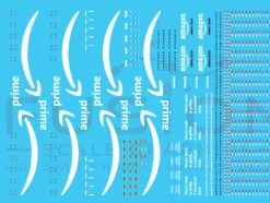 Fusion Scale Graphics TAMA100-87 HO Scale Amazon Blue 53' Truck Trailer Decal Set