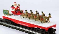 K-Line K661-7401 O Gauge 2000Holiday Flat Car W/ Santa And 8 Tiny Reindeer - NOS