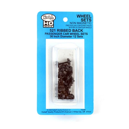 Kadee HO Scale 521 36" Diameter Wheelset-Passenger (Ribbed) 1 Kadee HO Scale 521 36" Diameter Wheelset-Passenger (Ribbed)