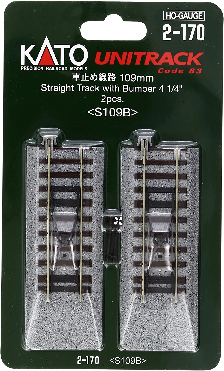 Kato 2170 HO Scale UniTrack 109mm 4-1/4" Straight Bumper (2 Pack) 1 Kato 2170 HO Scale UniTrack 109mm 4-1/4" Straight Bumper (2 Pack)