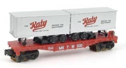 Lionel 6-16330 O Gauge Flatcar With Trailers Missouri Kansas Texas MKT - NOS