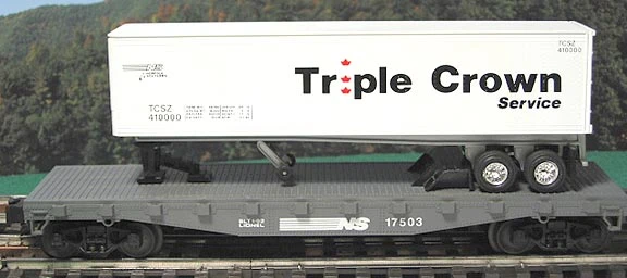 Lionel 6-1750X O Guage Flatcar With Triple Crown Trailer Norfolk Southern NS- NOS 1 Lionel 6-1750X O Guage Flatcar With Triple Crown Trailer Norfolk Southern NS- NOS