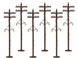 Lionel 6-37995 O Scale Telephone Poles With Lights