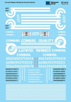 Microscale 87-614 HO Scale Conrail GE Diesel Labor Management Decals