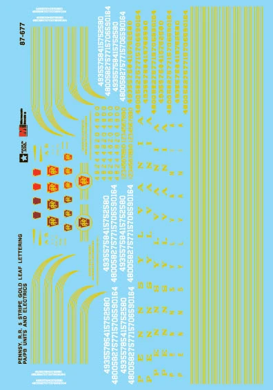 Microscale 87-677 HO Scale PRR 5 Stripe Cab Diesel And Electric Loco - NOS 1 Microscale 87-677 HO Scale PRR 5 Stripe Cab Diesel And Electric Loco - NOS