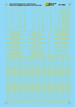 Microscale Decals 87-1082 HO Scale Heavyweight Passenger Cars Union Pacific (1920-1938)