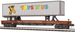 MTH Premier 20-95643 O Scale New York Central NYC Flatcar With Toys R Us Trailer