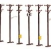 MTH 30-1088 O Gauge RailKing 6 Piece Telephone Pole Set